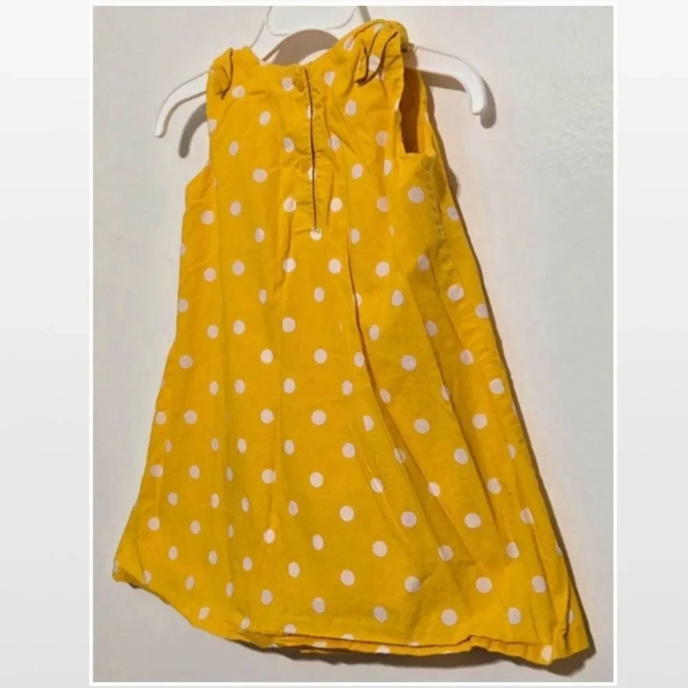 Gap Dress Girl Yellow White Polka Dot Sleeveless Summer Jumper 2